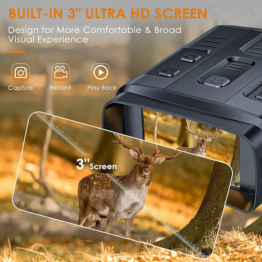 Night Vision Binoculars for Adults, 4K WiFi Digital Night Vision Binoculars Device Infrared Night Vision Goggles 3'' Large Screen Full Dark 300m for Hunting Camping for Hunting & Camping