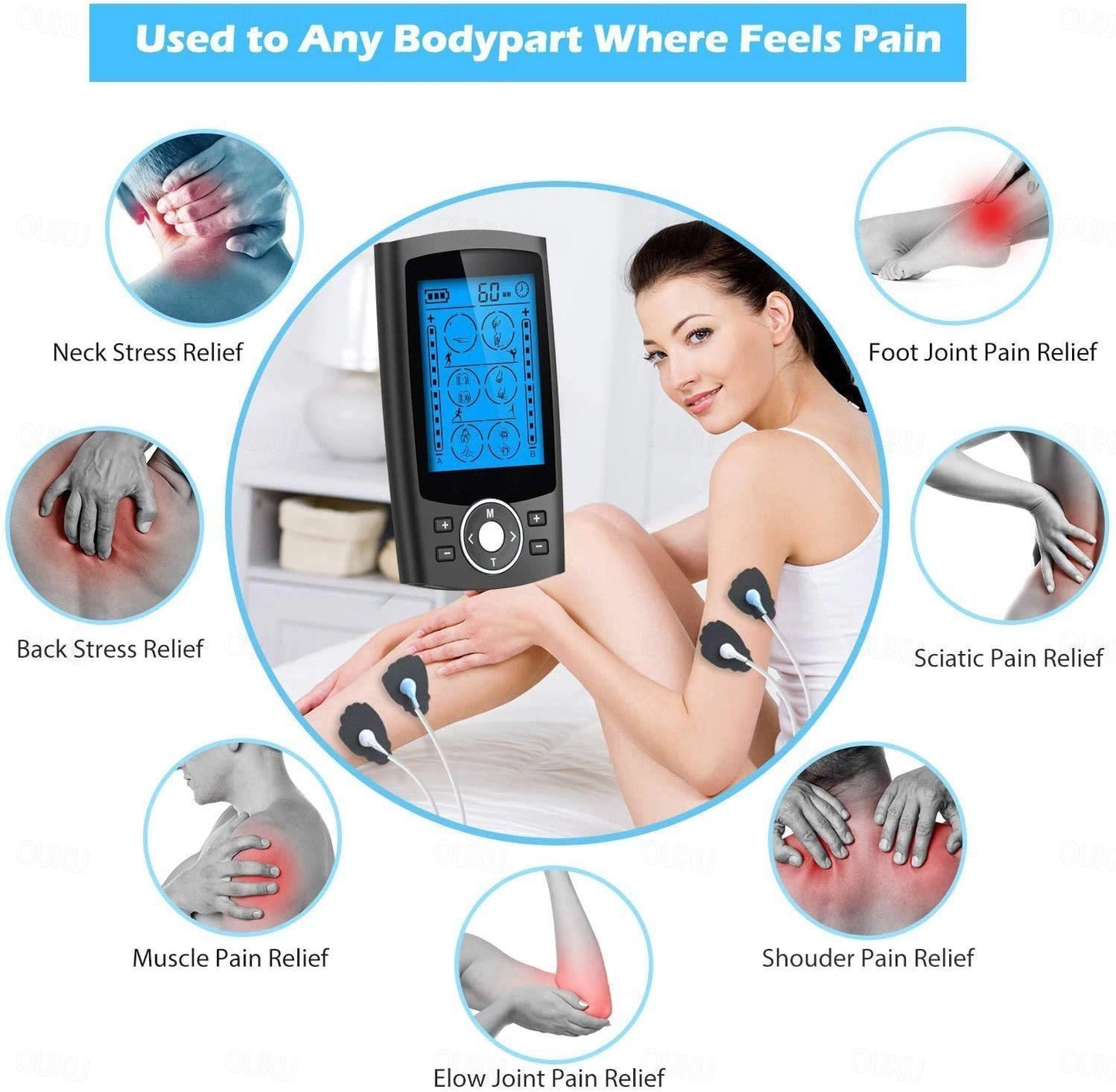 TENS + EMS COMBINATION UNIT. AUVON TENS EMS machine combines 2 therapies in 1 device.