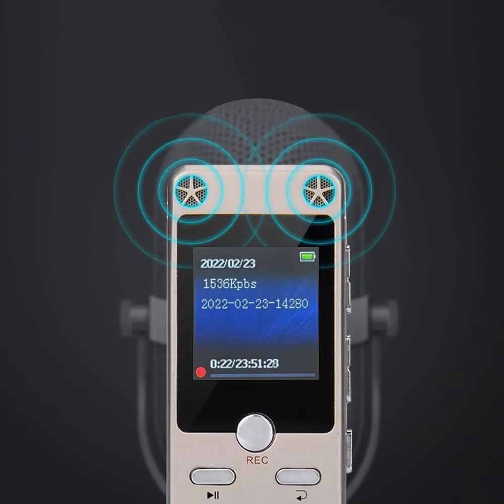 Digital Voice Recorder Mini Digital Sound Audio Recorder Dictaphone with Dual USB for Lectures, Meetings, Class, and More. Rechargeable, Support 15 Hours Continuous