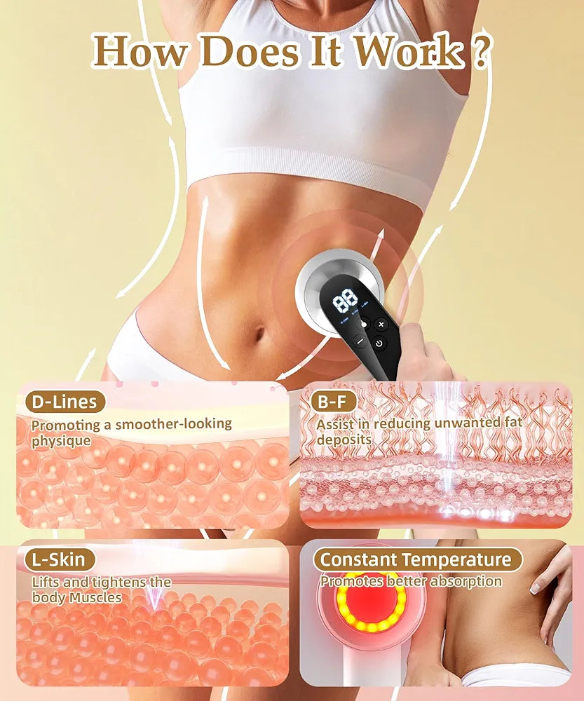 Body Sculpting Machine, Electric Cellulite Massager Handheld Cordless Massager for Belly Fat, Waist, Arm, Hip, Leg, Best Gift for Man&Women