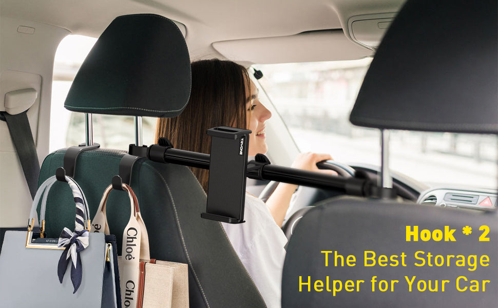 Car Tablet Holder Mount for iPad: Headrest Tablet Stand for Car Back Seat Compatible with iPad Pro Air Mini | Galaxy Tab | Kindle Fire HD | Switch OLED or Other 4.7-13" Devices
