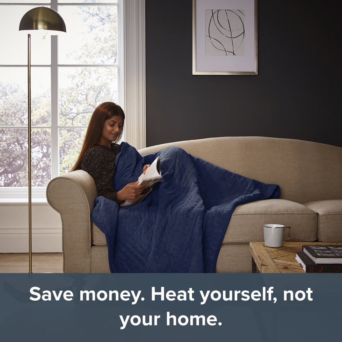 Silentnight Comfort Control Electric Heated Throw - Navy