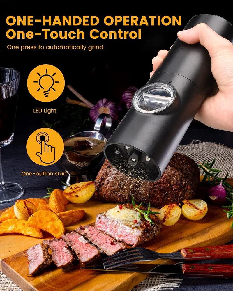 Electric Salt and Pepper Mill Set with Base