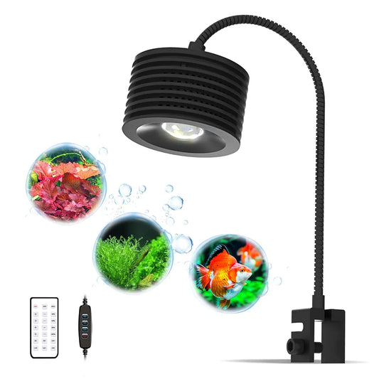 Lominie LED Aquarium Light, Planted Tank Light 4 Channels Remote Control 6500K Aquarium LED Lamp for Freshwater Fish Tank Refugium with Gooseneck (A20 18W Freshwater)
