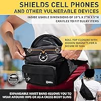 Mission Darkness FreeRoam Faraday Belt Bag // Fanny Pack Travel Sling with RF/EMF Shielding Liner. Signal Blocking Anti-tracking Data Privacy Mobile Device Security. Fits Cell Phones + Accessories