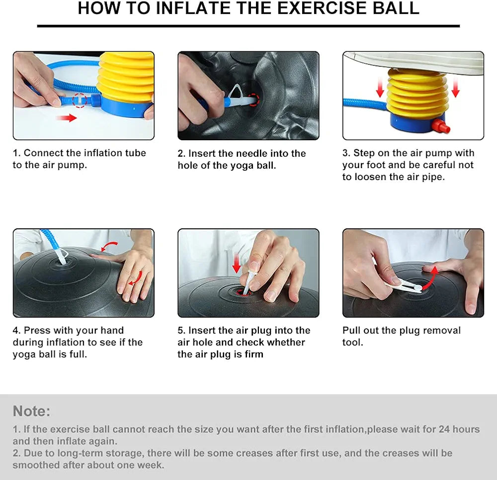 Exercise Ball Yoga Ball Anti-Burst Balance Ball for Yoga, Birthing, Fitness, Stability, Core Exercise, Slip Resistant Exercise Ball Workout Ball Swiss Ball with Quick Pump, 75cm