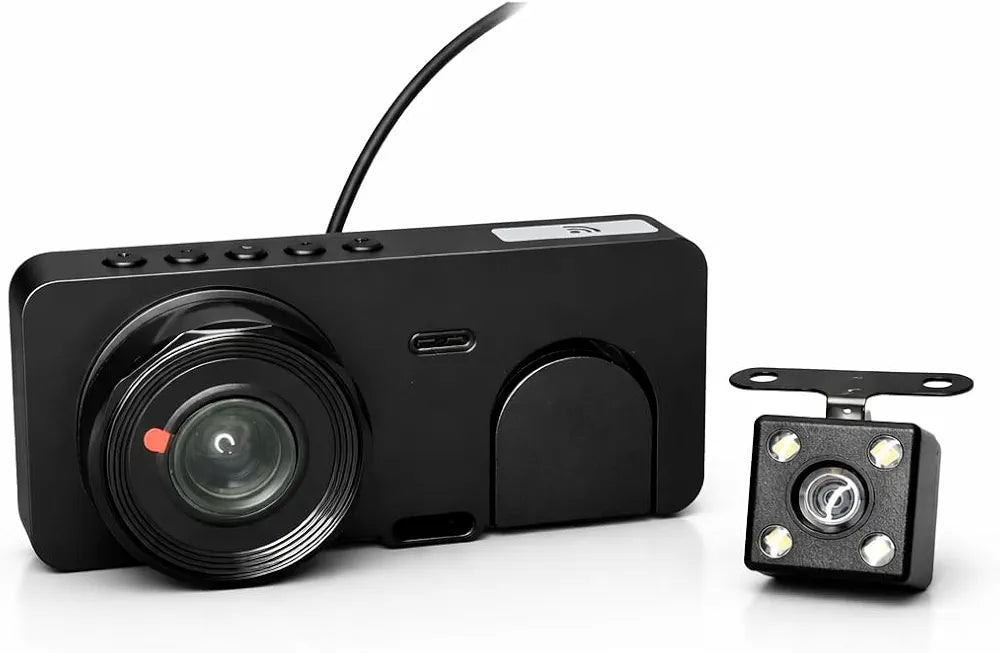 Triple Dash Camera Front, Cabin & Rear 170° Ultra Wide Angle  Night Vision
