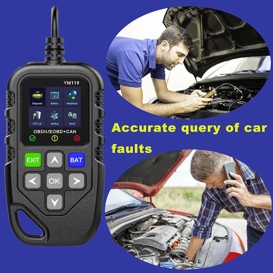 Diabit YM119 OBD2 Scanner Diagnostic Tool Enhanced Vehicle Code Reader Professional OBDII Diagnostic Code Reader Tool for Check Engine Light