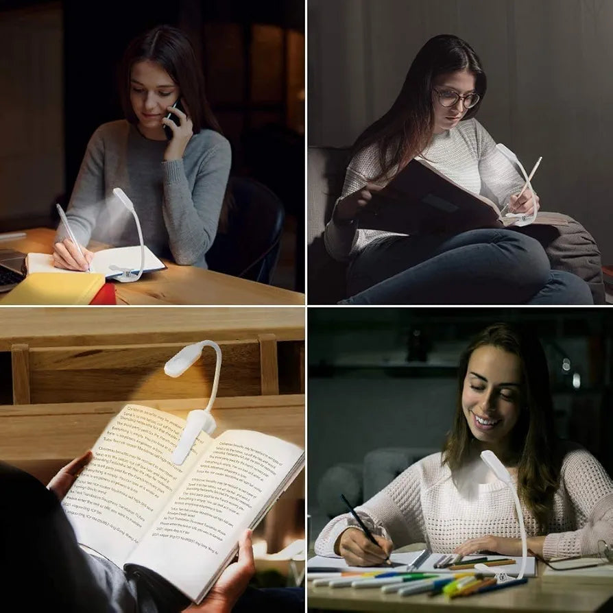 Clip On Book Reading Light for Bed, Clamp On Book Light with 5 LED Eye Care, 3 Color Changeable