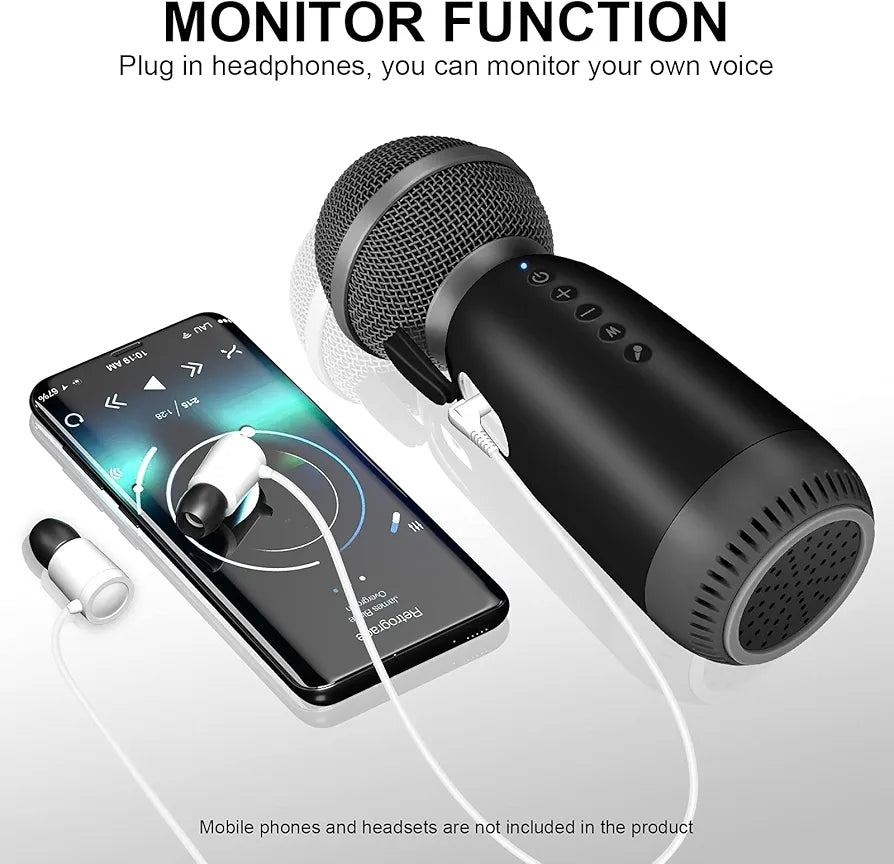 Aokeo Wireless Microphones Bluetooth Speaker, Wireless Karaoke Mic for Kids Children Mic for Singing Portable Karaoke Machine Mic for Home Birthday Party