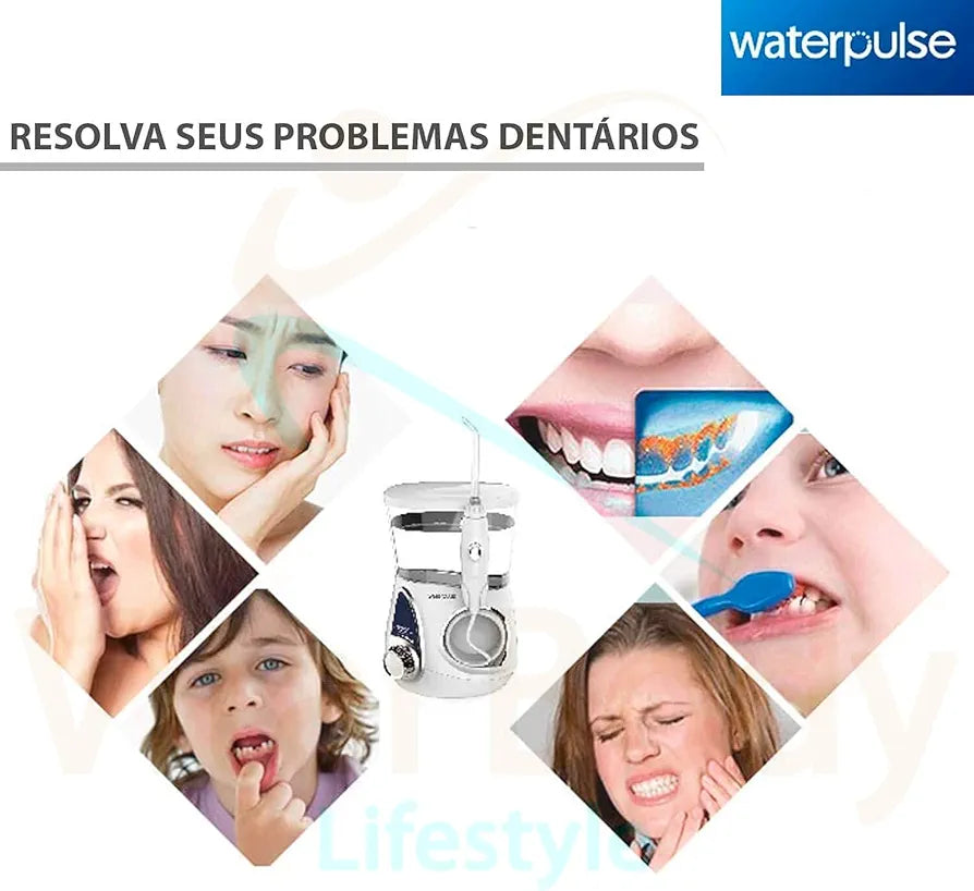V300 Water Flosser with 5 Tips and Advanced Pressure Control System with 10 Settings, Dental Plaque Removal irrigator, White