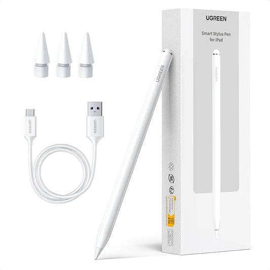 UGREEN Stylus Pen Compatible for iPad Pencil Precise and Smooth Include 3 Replacement Nibs Compatible with iPad 6/7/8/9/10/Pro 11 12.9 Inch/Air 3/4/5, Mini 5/6 Gen