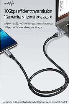 USB C to USB C Cable, 10Gbps 100W USB 3.1 Gen2 Data Cable, PD 3.0 Fast Charging Cable 4K @ 60Hz Video Output for Thunderbolt 3, Laptop, Mobile Phone, Graphics Tablet, Drone, SSD OTG, Monitor, Devices