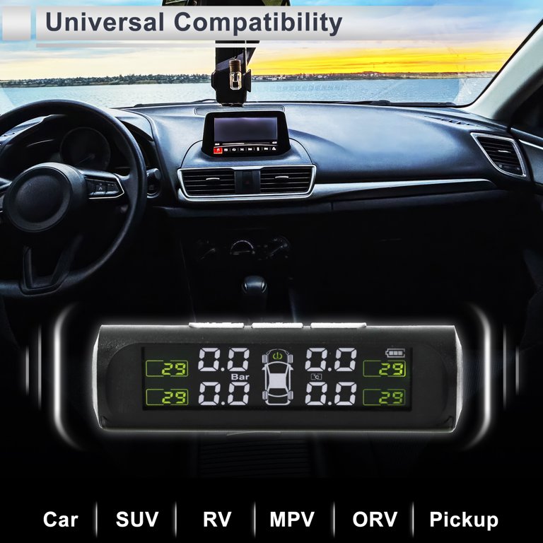 Tire Pressure Monitoring System Kit Solar Wireless