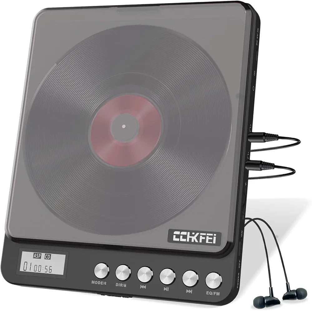 Bluetooth Portable CD Player with Built-in Speakers, 2000mAh Rechargeable Bluetooth CD Players Portable 3.5mm Double Headphone Jack, Discman Personal CD Player for Car Home Travel