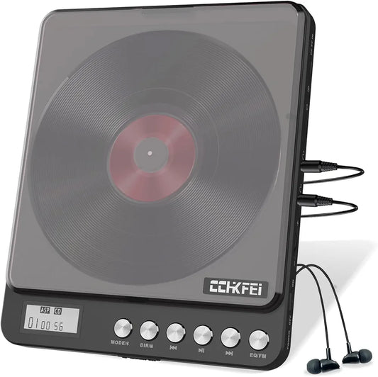 Bluetooth Portable CD Player with Built-in Speakers, 2000mAh Rechargeable Bluetooth CD Players Portable 3.5mm Double Headphone Jack, Discman Personal CD Player for Car Home Travel