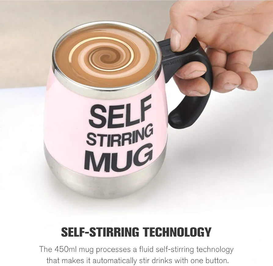 Self Stirring Mug 450ml Coffee Cup Stainless Steel Inner Automatic M ing Coffee Tea Hot Chocolate Milk Protein Shake for Home Office Travel AURH'