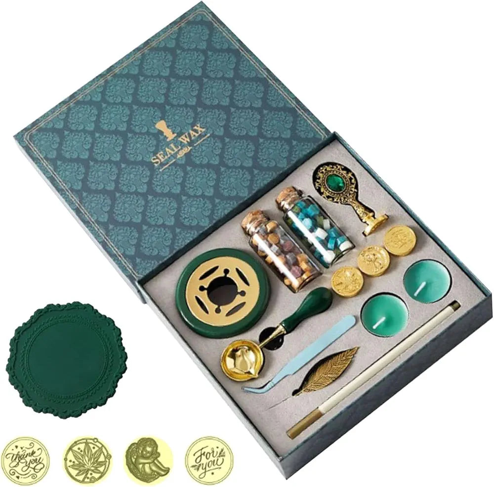 Sealing Wax Stamp Kit with Wax Seal Beads