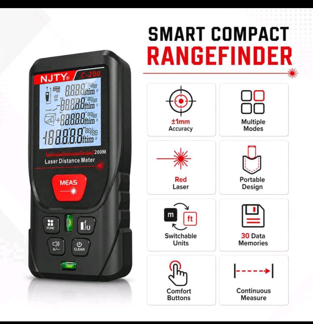 NJTY DIGITAL LASER DISTANCE METER 200 M
