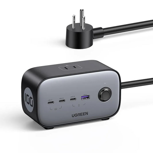 UGREEN 100W USB-C Charging Station with AC Outlet, Nexode 7-in-1 GaN Power Strip for Home and Office, with 3 AC, 3 USB C & 1 USB A, 6ft Extension Cord, for MacBook Pro/Air, iPad, iPhone 16, Galaxy S24