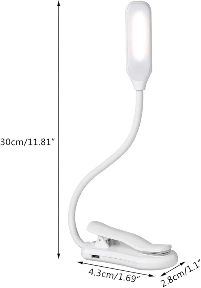 Clip On Book Reading Light for Bed, Clamp On Book Light with 5 LED Eye Care, 3 Color Changeable
