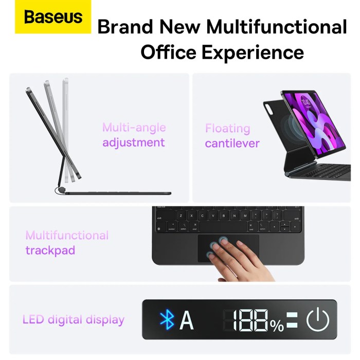 Baseus Brilliance Series Original Keyboard Case Pro with Digital Display 12.9