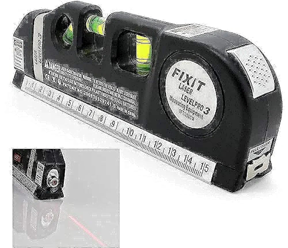 Laser Level Multipurpose Line Laser Leveler Tool Cross Line Lasers With 8FT 2.5M Standard Measure Tape and Metric Rulers