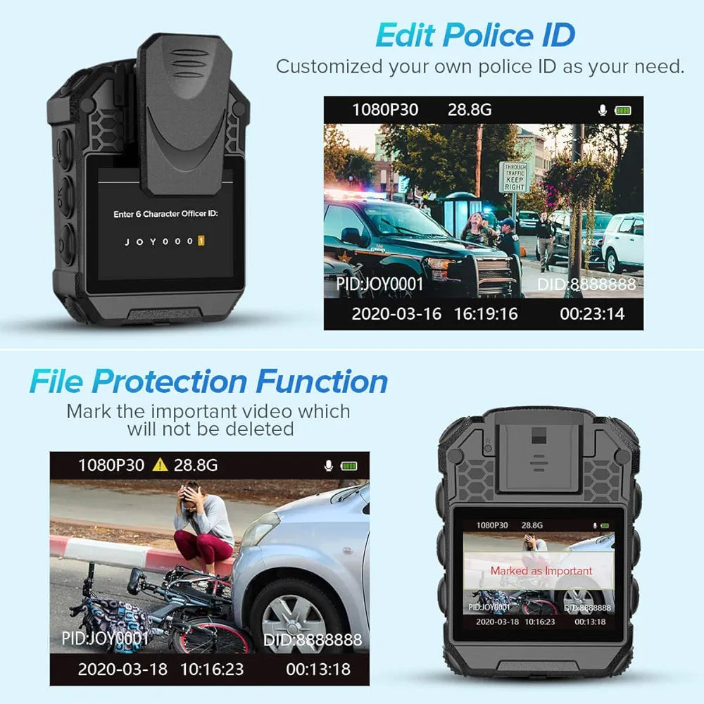 BOBLOV T5 1296P Body Camera with Audio Recording Wearable Police Body Camera for Law Enforcement, Night Vision, Loop Recording, Expand Memory Supported Max 128G
