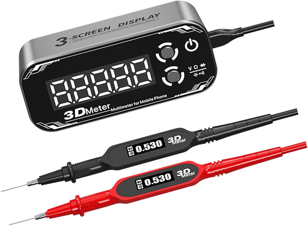 Tripled Screen Digital Multimeter with Voltages Capacitance Resistance Measurement