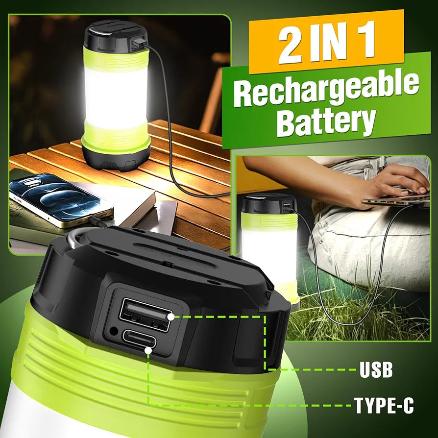 Rechargeable Camping Lantern - 800LM, 6 Lighting Modes, Waterproof, Portable LED Light for Camping, Hiking, Emergencies & Outdoor Adventures