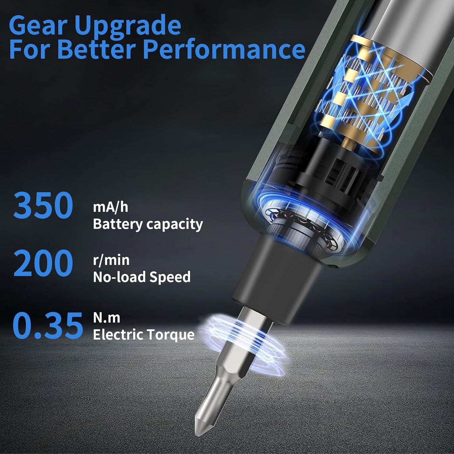 Electric Screwdriver Set 46-in-1, Cordless Rechargeable with 40 Precision Bits, 3 LED Lights, 2-Speed & Forward/Reverse, Lightweight Mini Screwdriver for Home Repair, DIY, Electronics