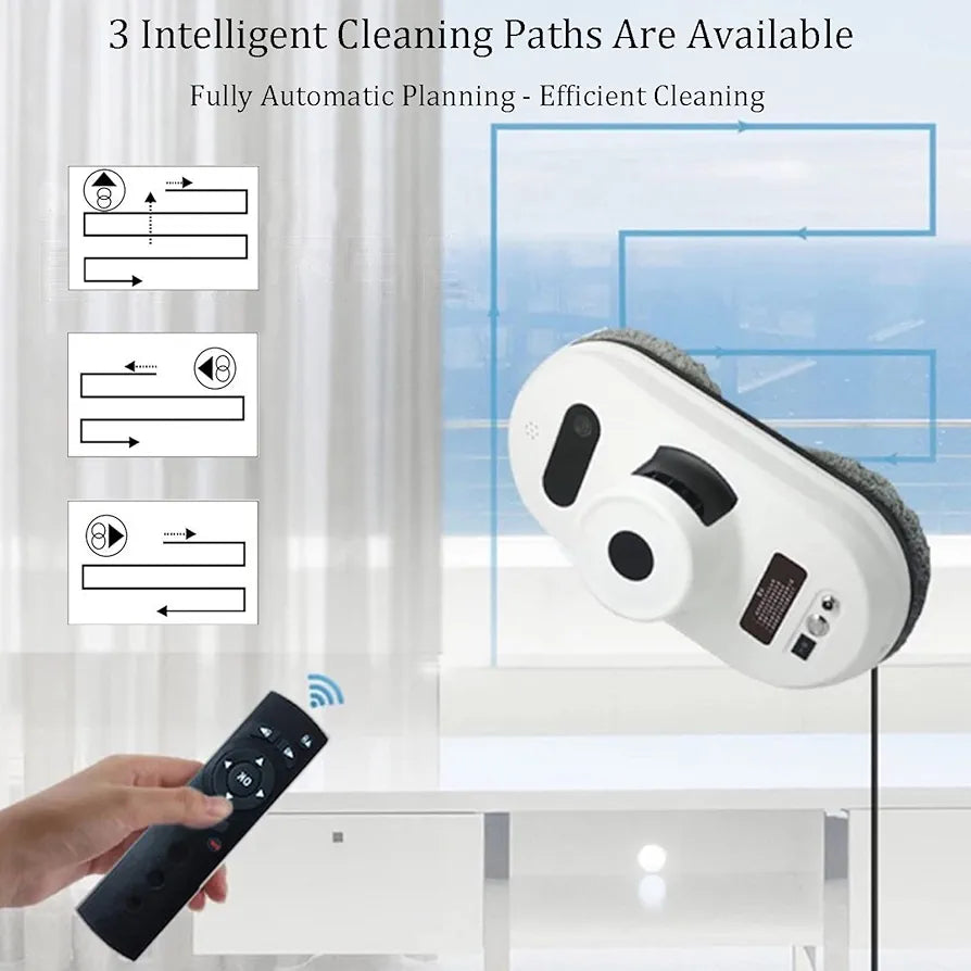 Window Cleaning Robot, Intelligent Automatic Remote Control Robot, Safety Anti-Drop, Glass Cleaning Wiping Machine for Home, Office, Building