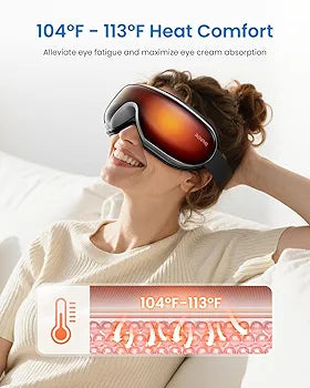 RENPHO Eye Massager with Heat, Birthday Gifts Eye Mask for Mom Dad Women Men Her Him, Heated Eye Mask, Eye Massager for Migraines with Bluetooth Music, Reduce Strain