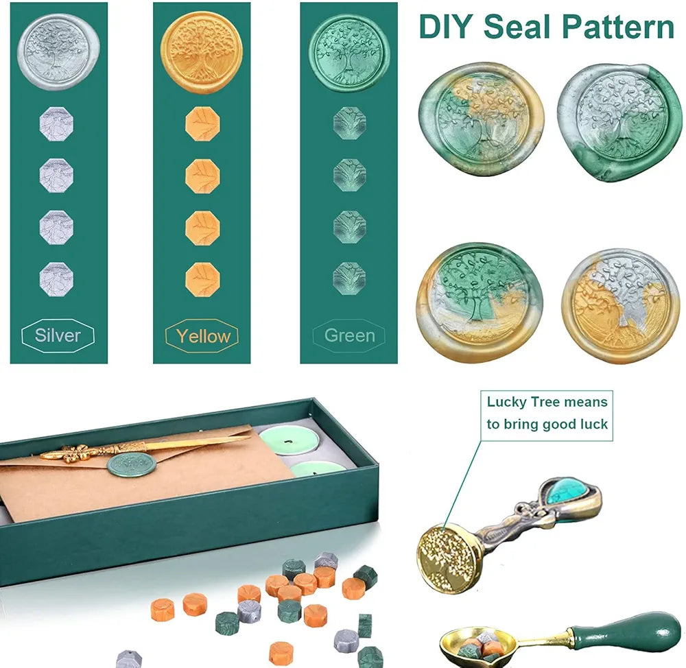 Sealing Wax Stamp Kit with Wax Seal Beads