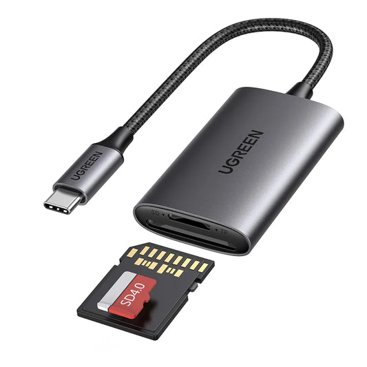 UGREEN USB C Card Reader SD 4.0 Card Reader USB C 2 in 1 Micro SD Adapter OTG Aluminum Compatible with Galaxy S23,iPad Pro,MacBook Pro,Surface pro/Surface Book etc.