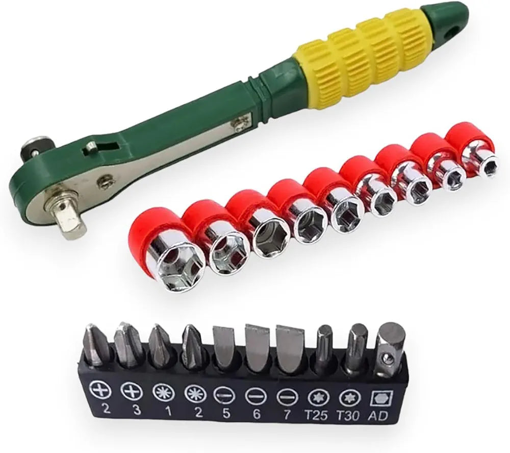 Tool Kit 18 in 1  Spanner 9 Socket Set and 9 Different Screw Opener
