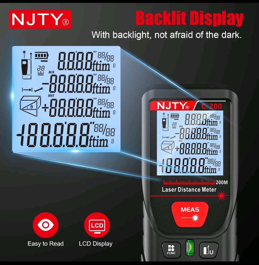 NJTY DIGITAL LASER DISTANCE METER 200 M