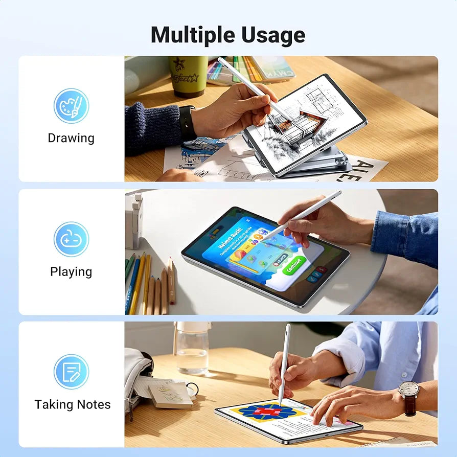 UGREEN Stylus Pen Compatible for iPad Pencil Precise and Smooth Include 3 Replacement Nibs Compatible with iPad 6/7/8/9/10/Pro 11 12.9 Inch/Air 3/4/5, Mini 5/6 Gen