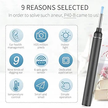 GPEESTRAC Ear Wax Removal Ear Camera Wireless Ear Otoscope with 6 LED Light Earwax Cleaner Compatible with iPhone iPad Android Earwax Removal Kit for Kids, Adults,Pets