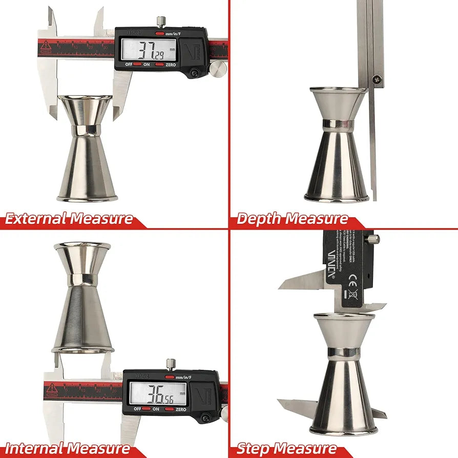 VINCA IP54 Grade Digital Caliper, DCLA-1205 12 Inch/300mm, Inch/Millimeter/Fraction Conversion, Stainless Steel, Large LCD Screen