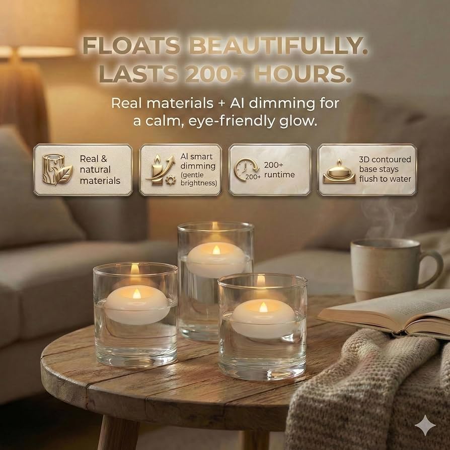 Flameless Water Floating LED Candles