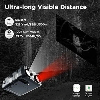 Night Vision Binoculars for Adults, 4K WiFi Digital Night Vision Binoculars Device Infrared Night Vision Goggles 3'' Large Screen Full Dark 300m for Hunting Camping for Hunting & Camping