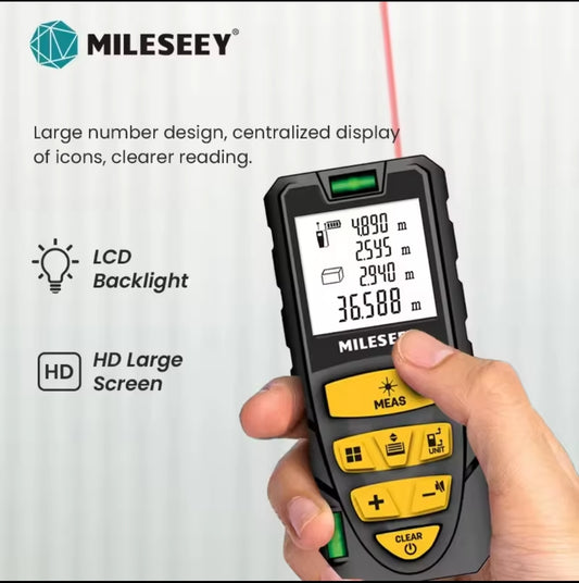 Mileseey S2 Laser Distance Meter,40m Professional Handel Indoor Rangefinder For Home Decorate and Measurement