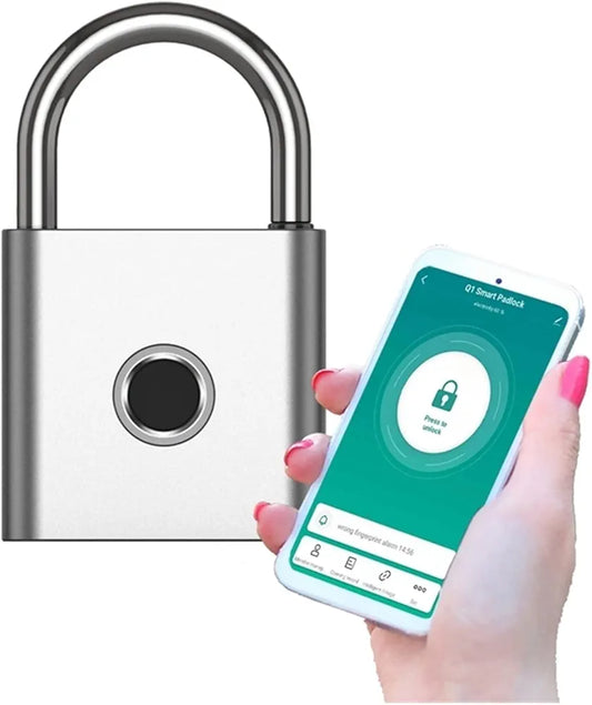 Waterproof Tuya Bluetooth Smart Padlock Digital P55 Fingerprint Electronic Door Lock with Backup Key Unlock for Luggage Bag