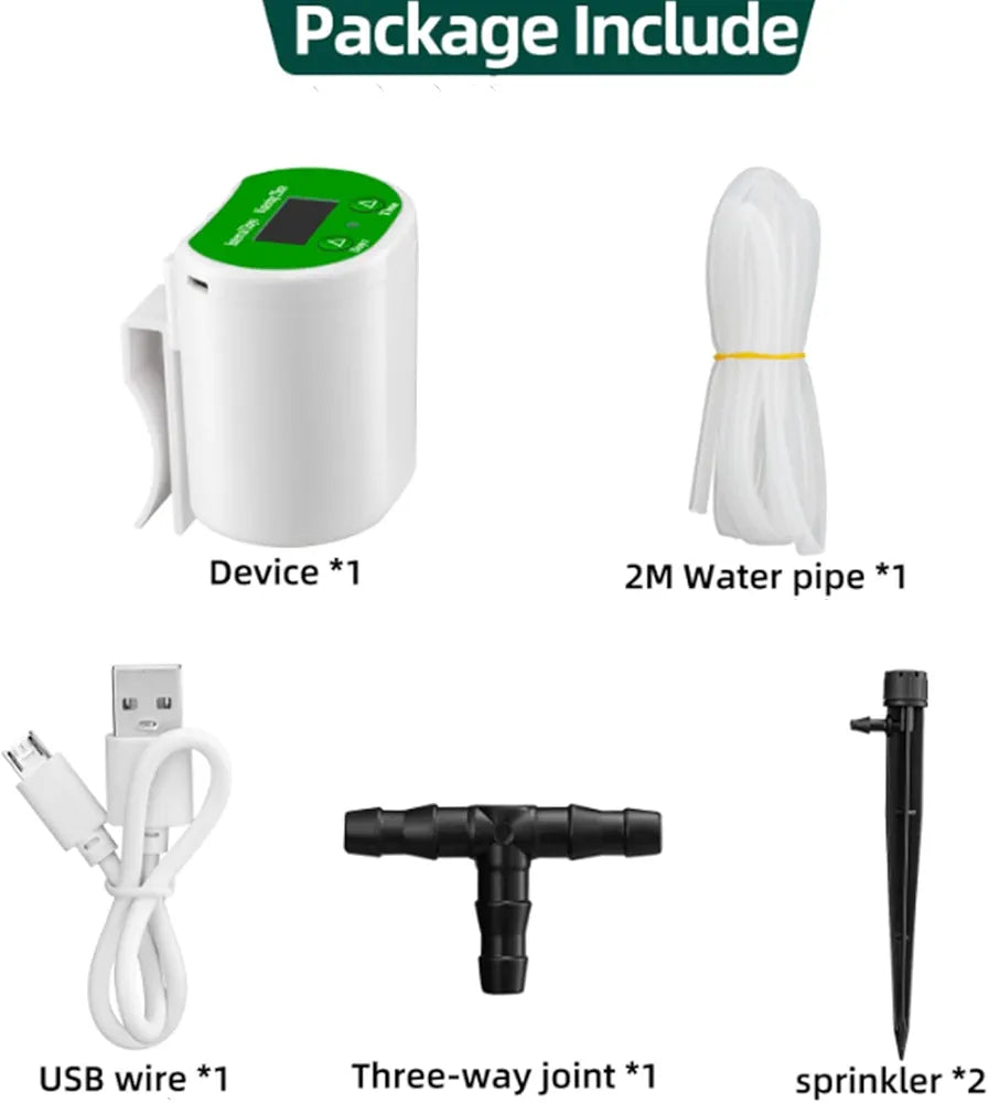 Automatic Watering System Drip Irrigation Kit Intelligent Timing Holiday Plant Watering Devices LED Display & USB Power, Indoor Irrigation System for Potted Plants