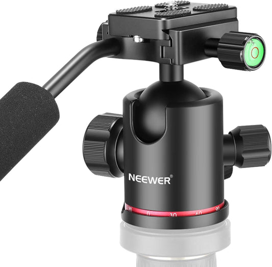 Neewer Heavy Duty Camera Tripod Ball Head with Handle and 14 inch Quick Shoe Plate, 360 Degree Panoramic  Load up to 17.6 pounds8 kilograms