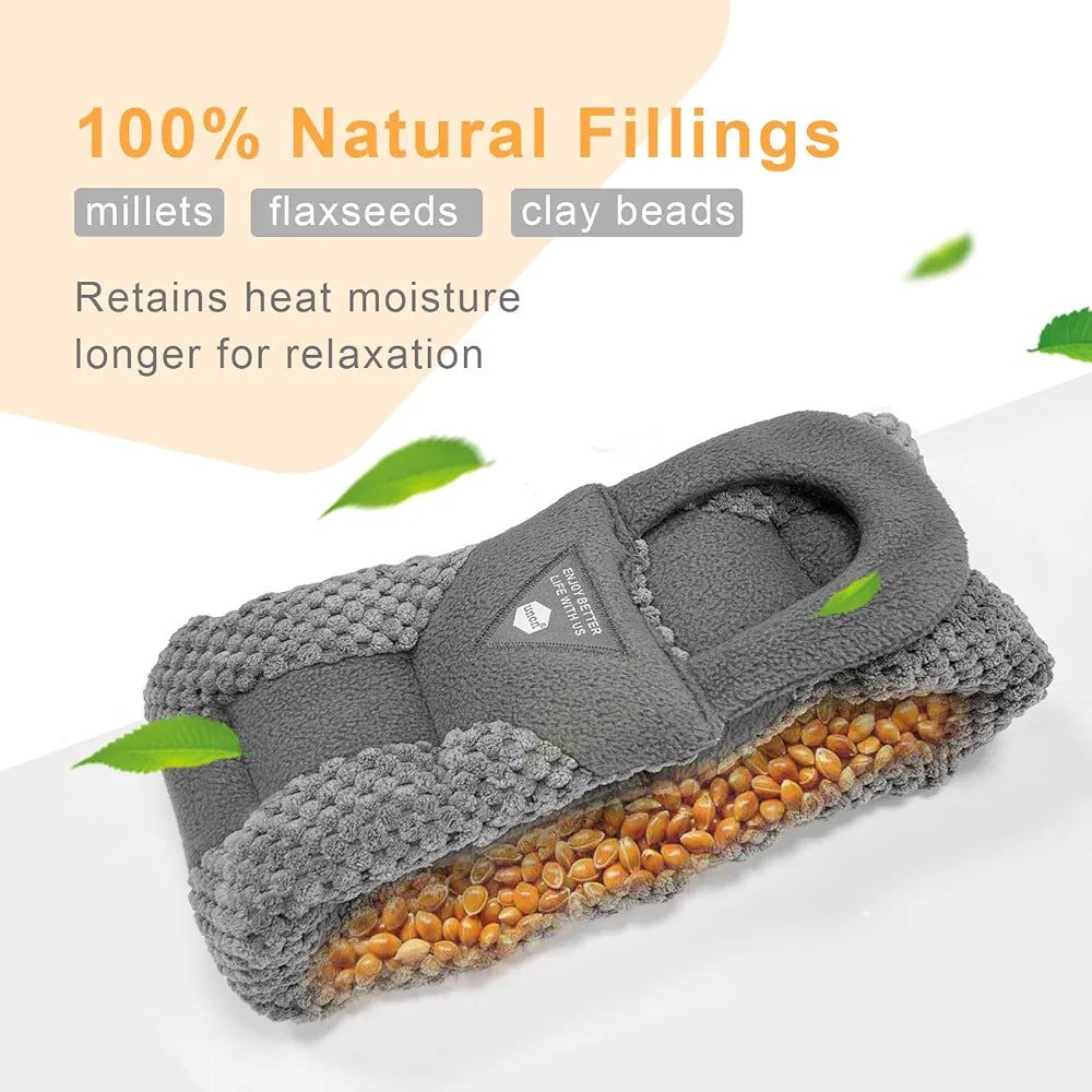 UNCN Long Heating pad for Neck and Shoulders Back 33 * 5.9" microwavable Large Moist Heat Pack Warm hot Compress Neck wrap Weighted Bag Massage Reusable Herbal Nature Calming Portable