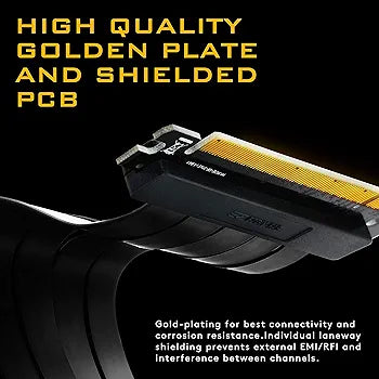 EZDIY-FAB [30cm] PCIE 3.0 16x Extreme High Speed Riser Cable PCI Express Port GPU Extension Card-Right Angle Connector
