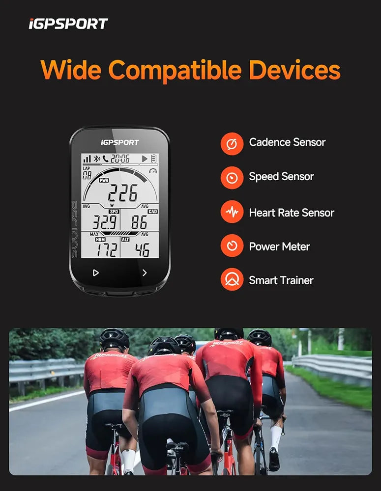 iGPSPORT BSC100S Bicycle/Bike Computer Wireless, 2.6-inch LCD Display GPS Bike Computer