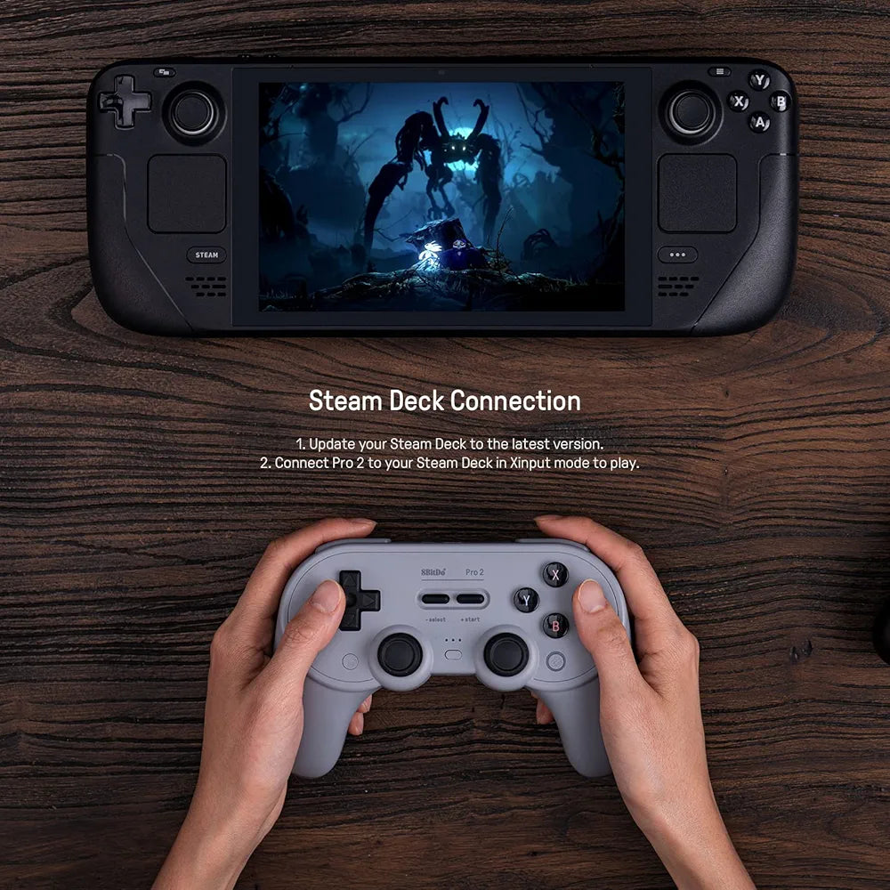 8BitDo Pro 2 Bluetooth Controller for Switch, PC, Android, Steam Deck, Gaming Controller for iPhone, iPad, macOS and Apple TV (Gray Edition)